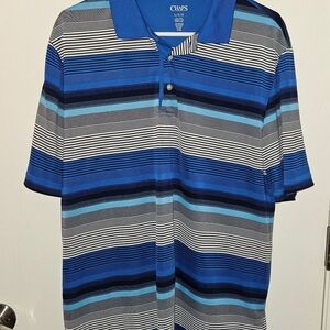 Chaps Blue Multi-Striped Men’s Polo